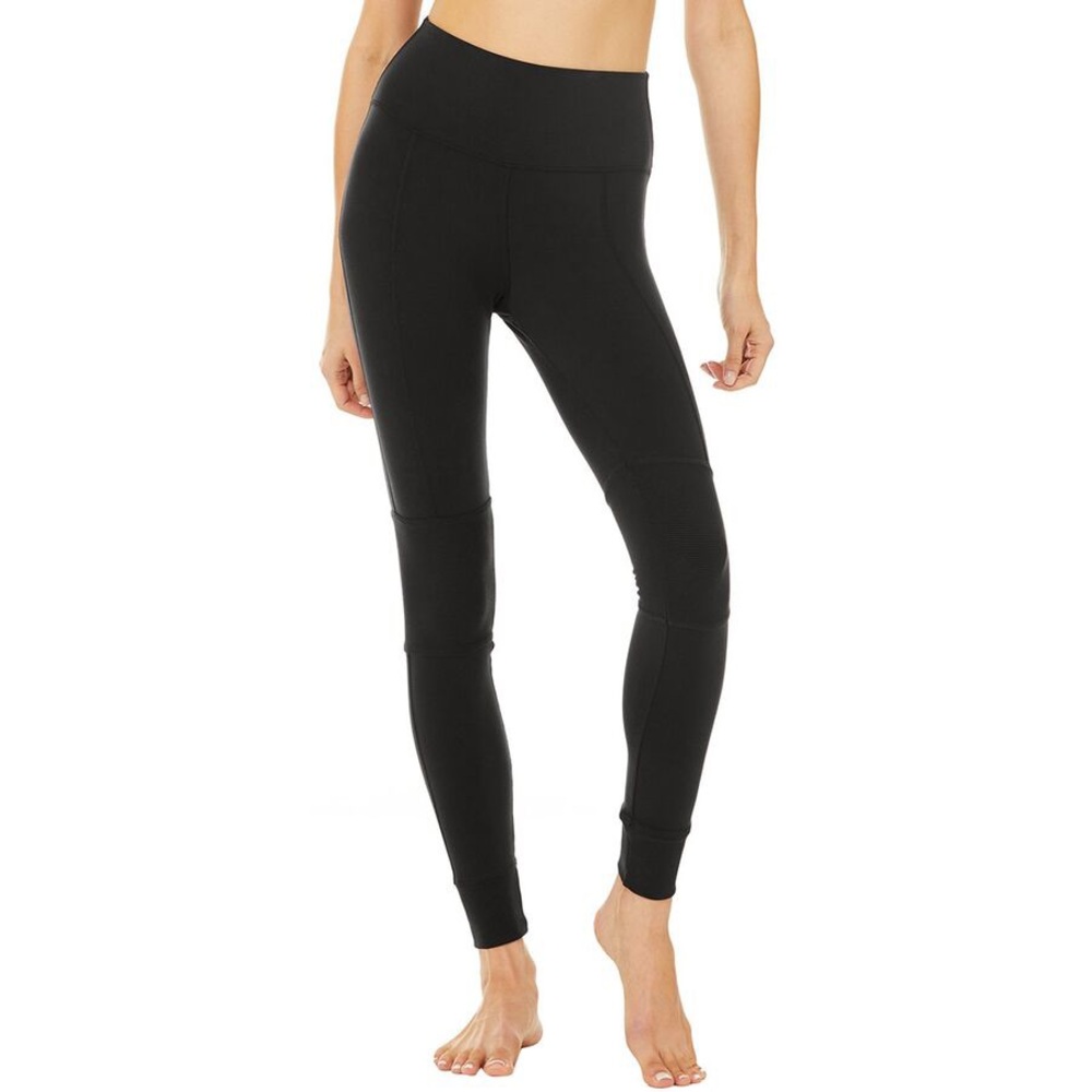 NWT ALO YOGA AIRLIFT AVENUE BLACK HIGH WAISTED MOTO LEGGINGS S XS - Picture 3 of 13